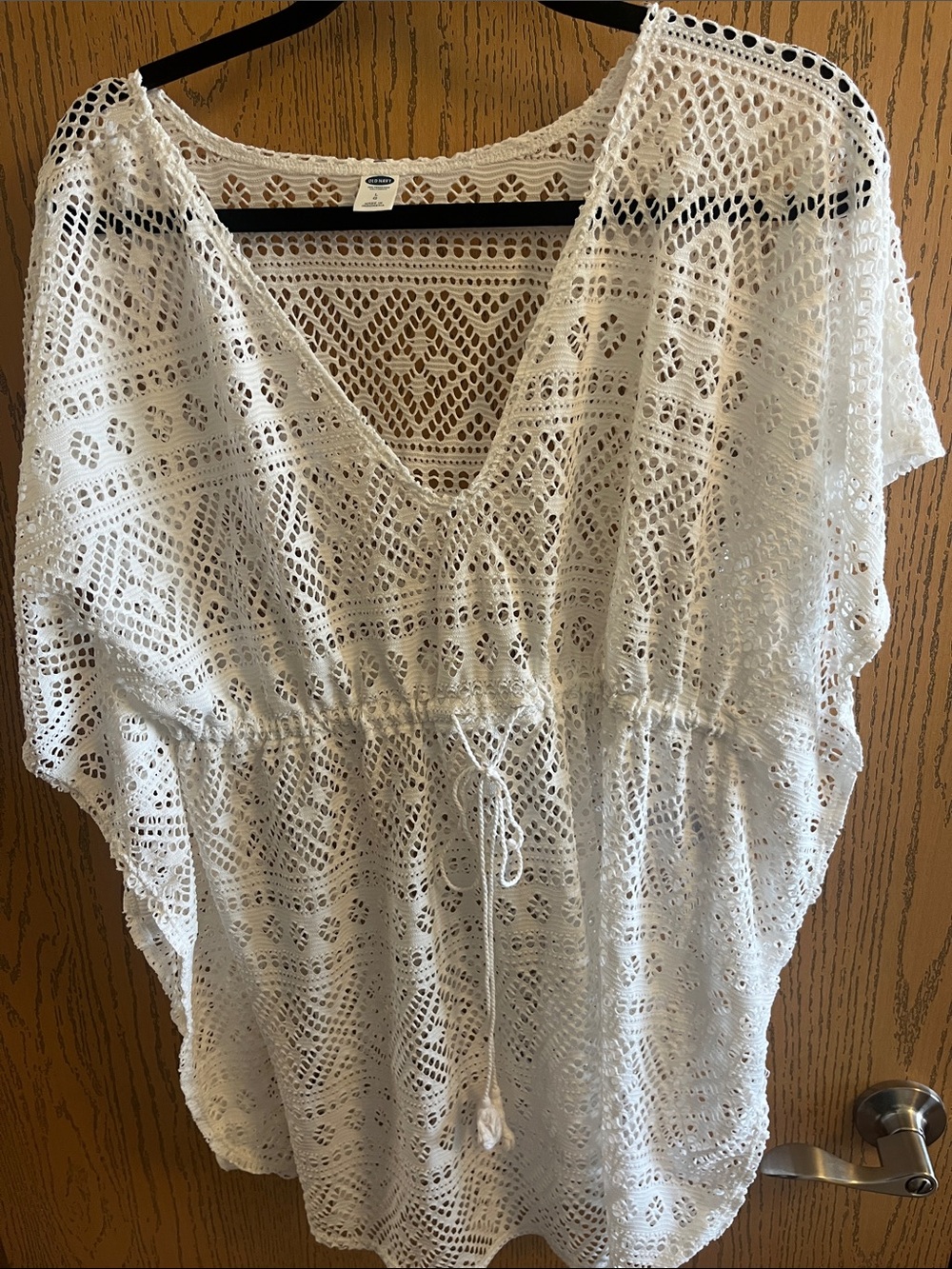 Old Navy White Crochet Swim Coverup